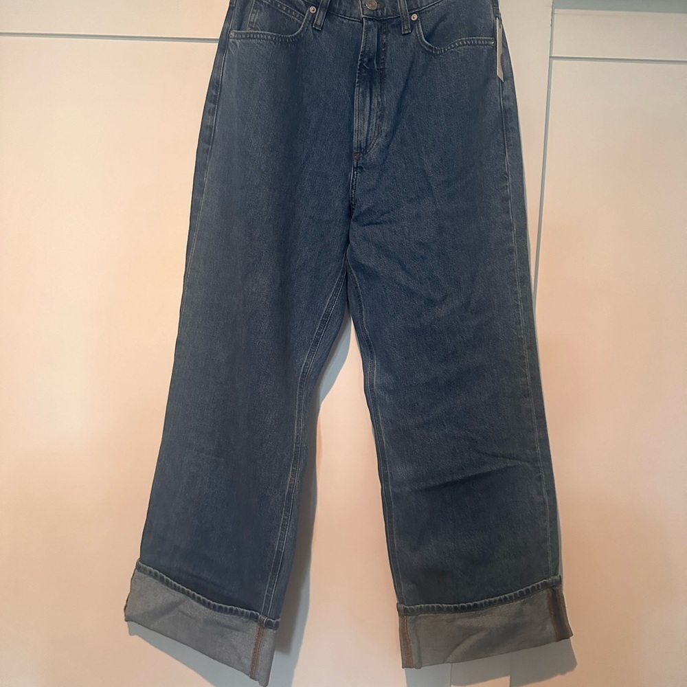 Frame high rise wide leg cuff jeans. Brand new with tags from Anthropologie. - Picture 4 of 7